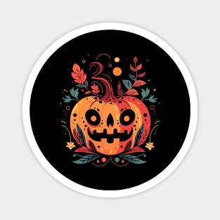 Colorful Halloween Pumpkin Sweatshirt, Spooky Crewneck, Unisex Fall Shirt, Funny Cute Autumn Top, Trick or Treat Tee Magnet